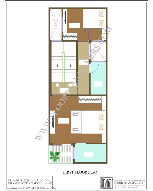 15x40 First Floor Plan