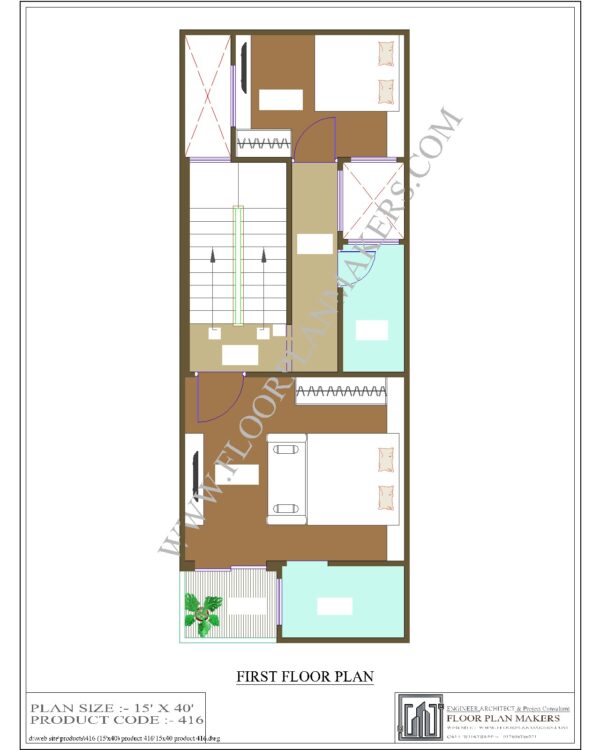 15x40 First Floor Plan