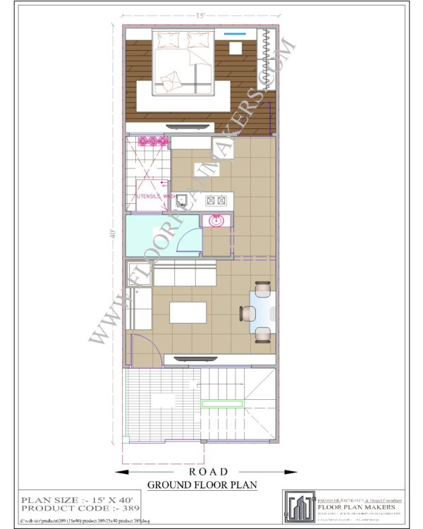 15x40 Ground Floor Plan