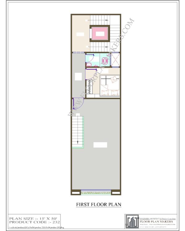 15x50 First Floor Plan