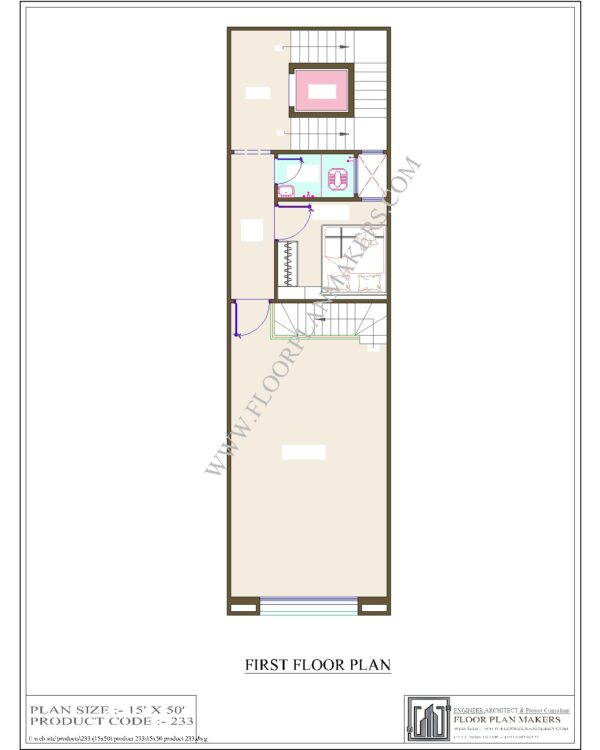 15x50 First Floor Plan