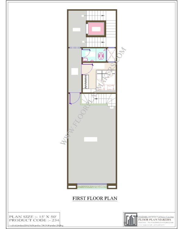 15x50 First Floor Plan