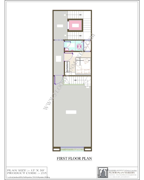 15x50 First Floor Plan
