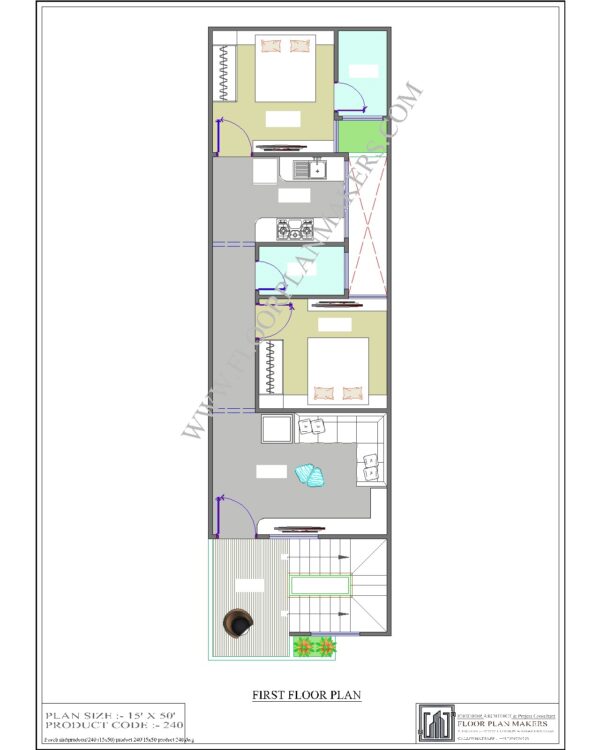15x50 First Floor Plan