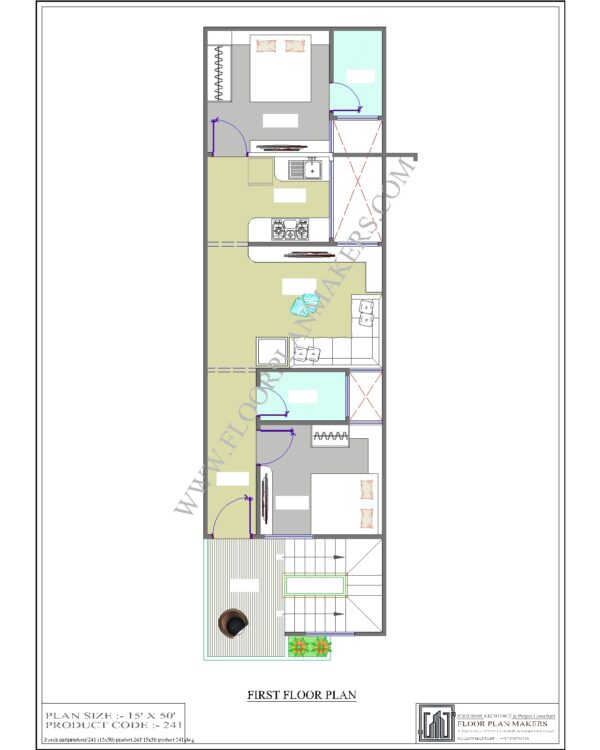15x50 First Floor Plan