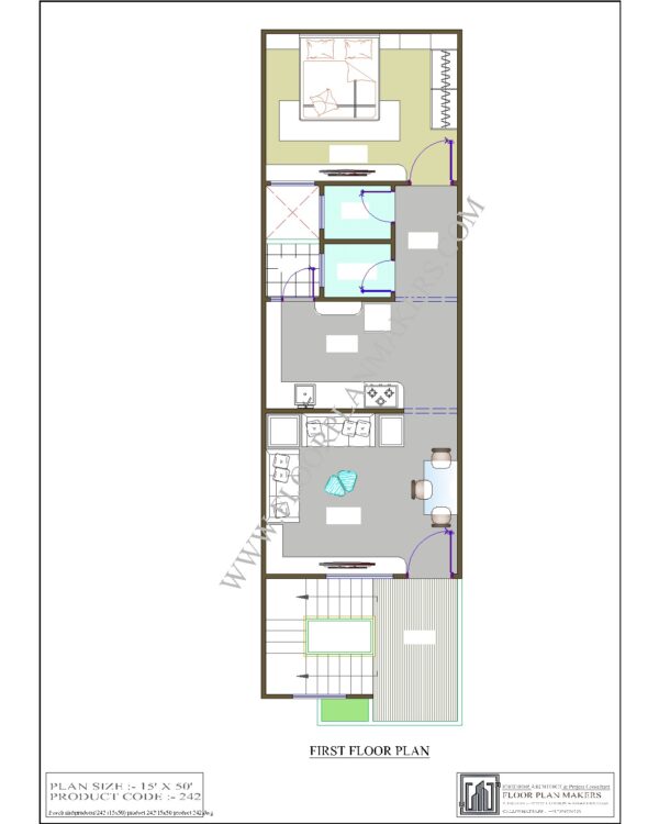 15x50 First Floor Plan