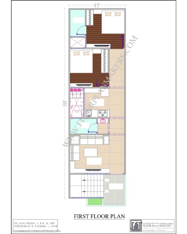 15x50 First Floor Plan