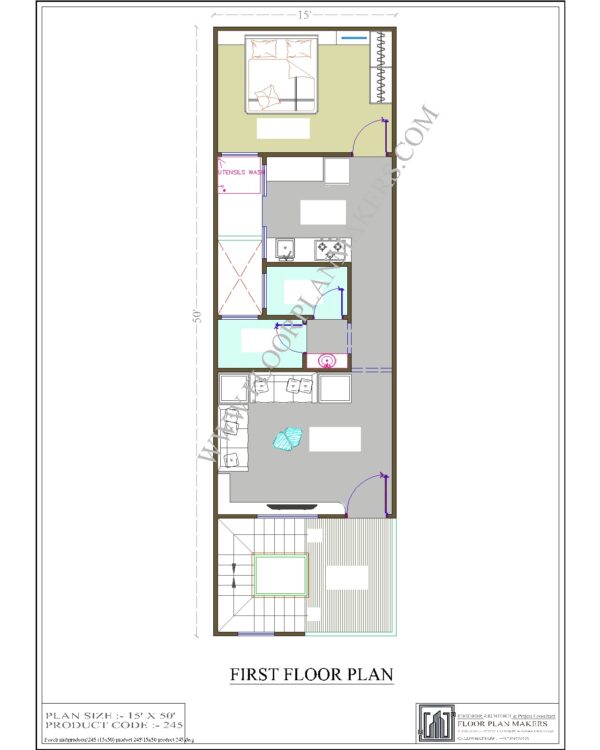 15x50 First Floor Plan