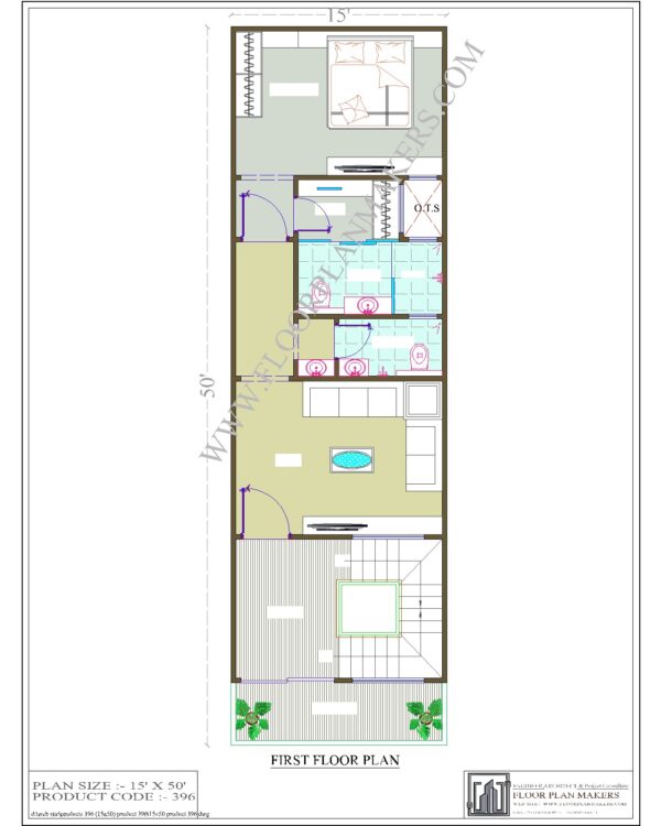 15x50 First Floor Plan