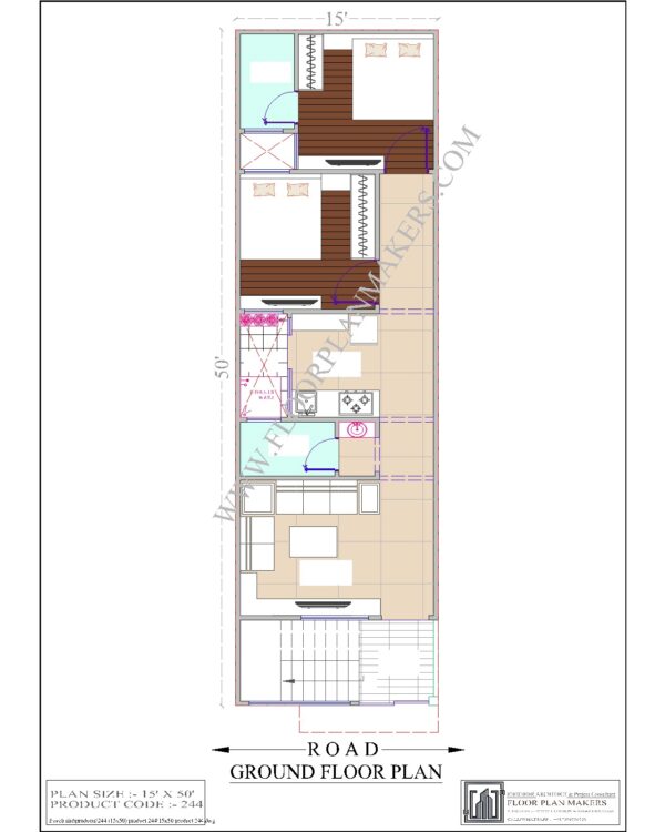 15x50 Ground Floor Plan