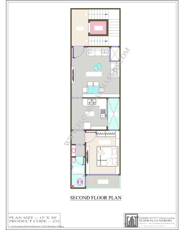 15x50 Second Floor Plan