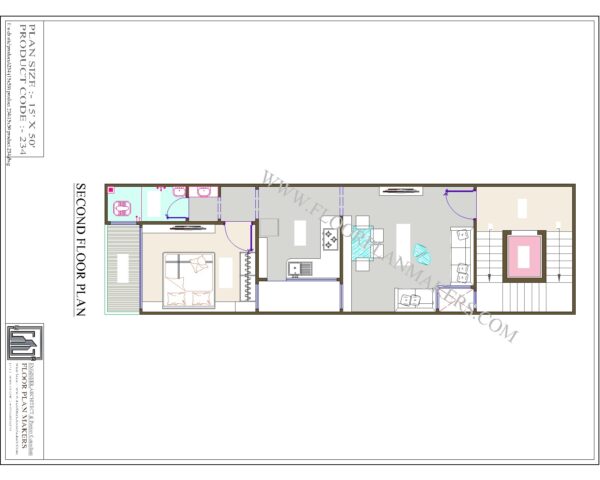 15x50 Second Floor Plan