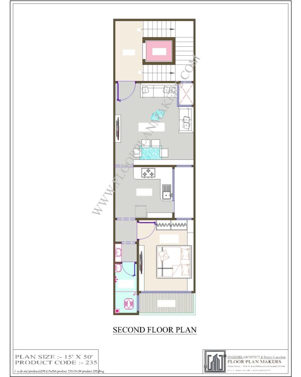 15x50 Second Floor Plan