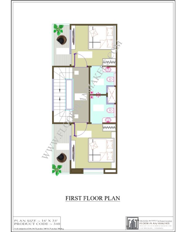 16x35 First Floor Plan