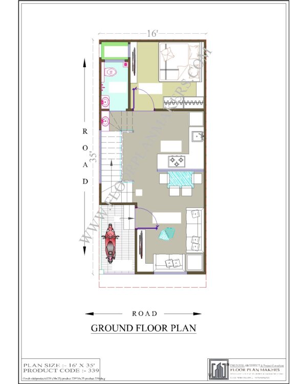 16x35 Ground Floor Plan
