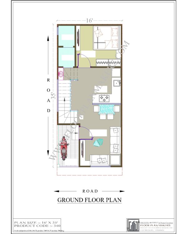 16x35 Ground Floor Plan