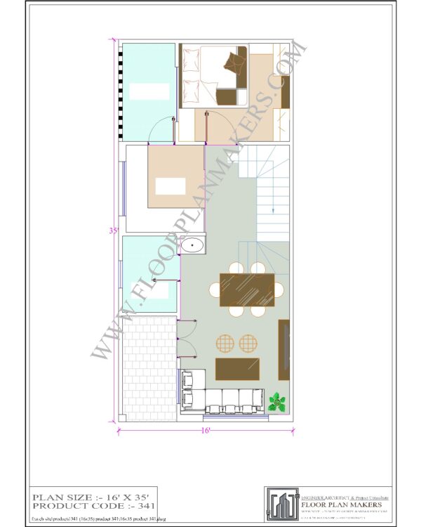 16x35 Ground Floor Plan