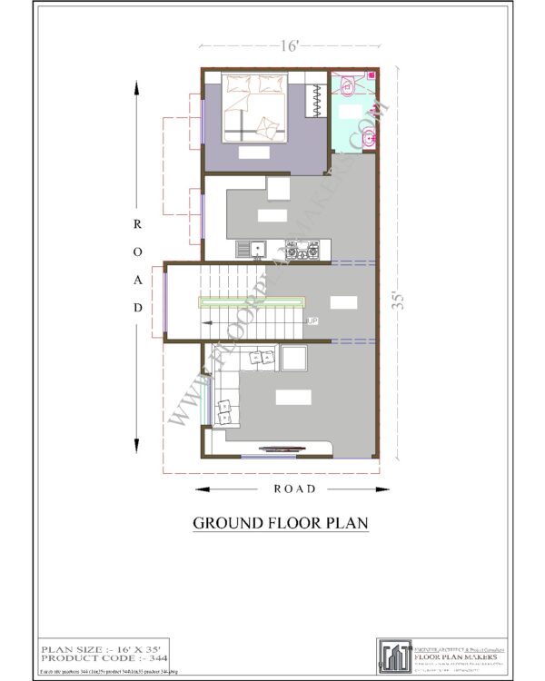 16x35 Ground Floor Plan