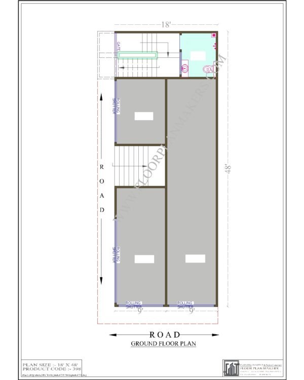 18x48 Ground Floor Plan