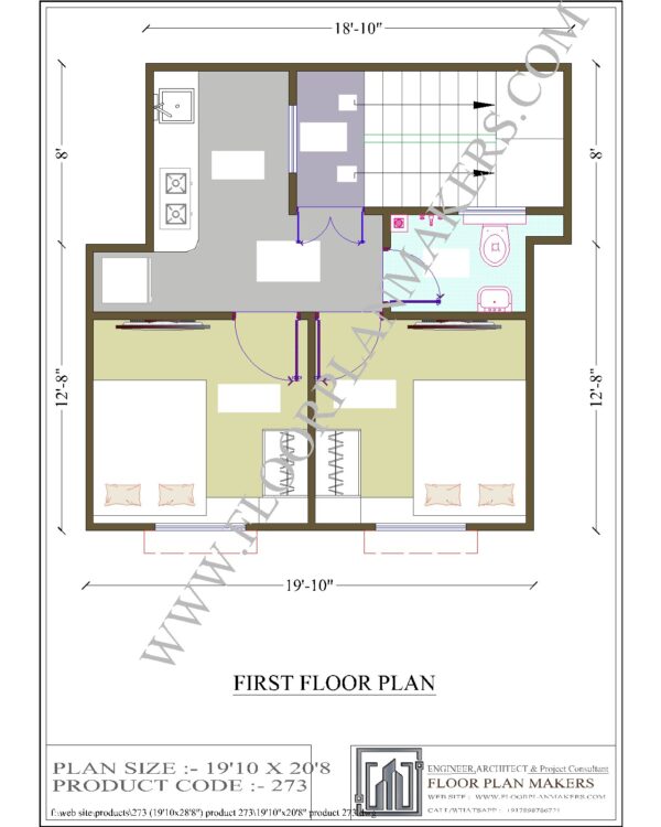 19'10''x20'8'' First Floor Plan