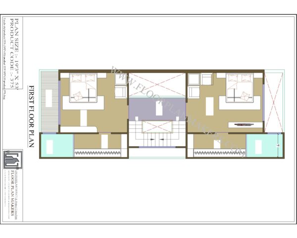 19'3x53 First Floor Plan