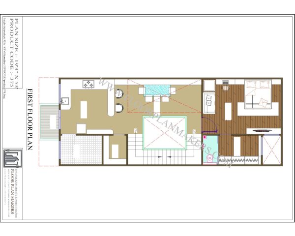 19'3x53 First Floor Plan