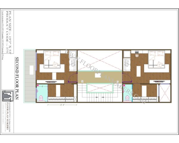 19'3x53 Second Floor Plan