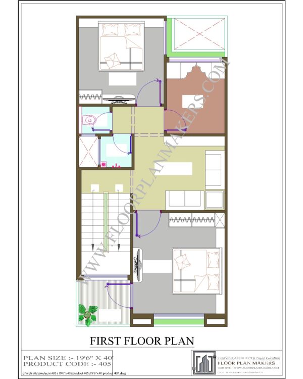 19'6x"45 First Floor Plan