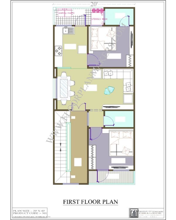 20x40 First Floor Plan