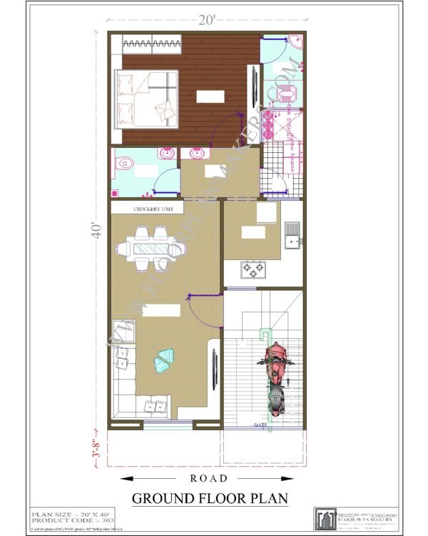 20x40 Ground Floor Plan