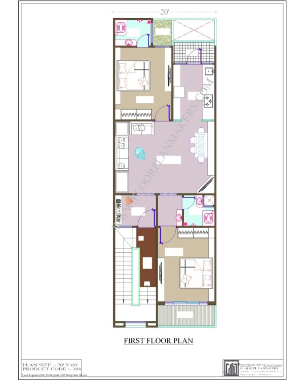 20x60 First Floor Plan