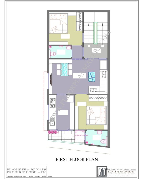 20x43'9 First Floor Plan