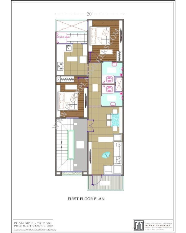 20x50 First Floor Plan