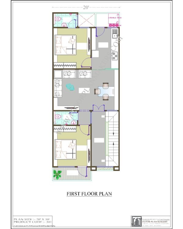 20x50 First Floor Plan