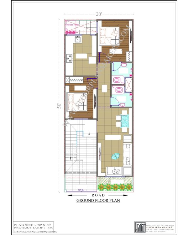 20x50 Ground Floor Plan