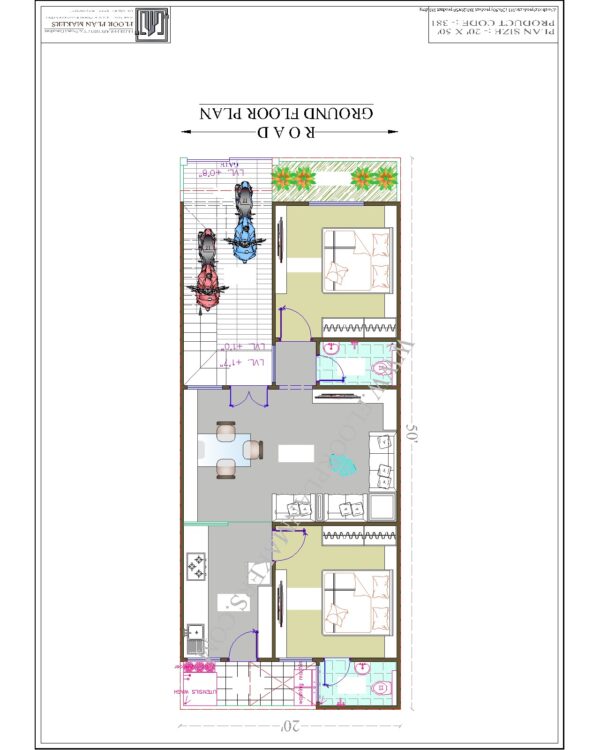 20x50 Ground Floor Plan