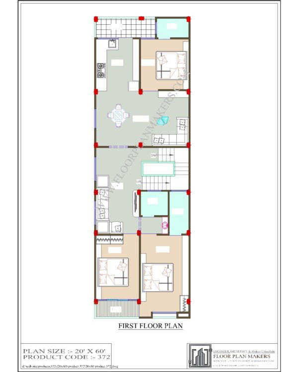 20x60 First Floor Plan