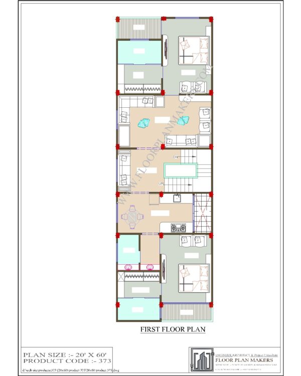 20x60 First Floor Plan