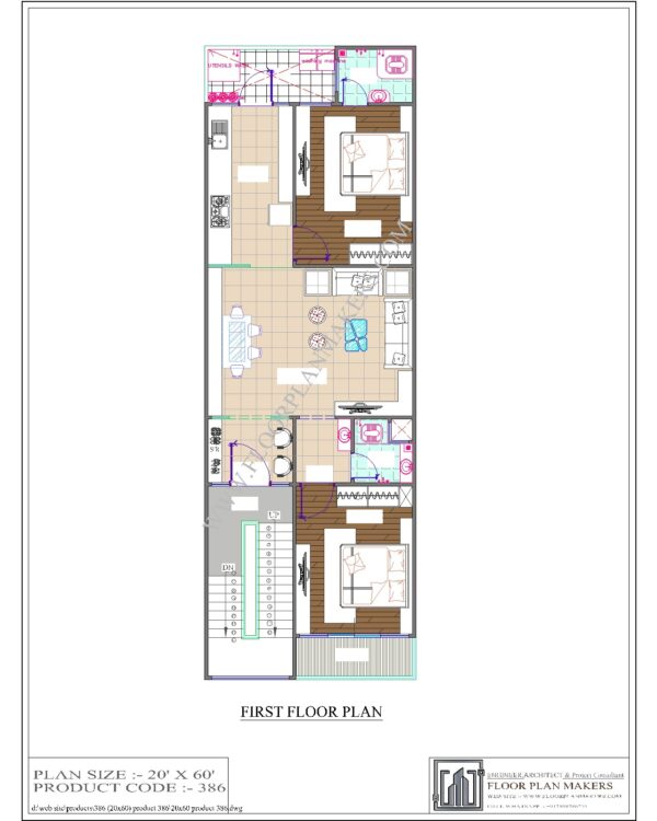 20x60 First Floor Plan