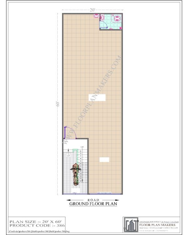 20x60 Ground Floor Plan