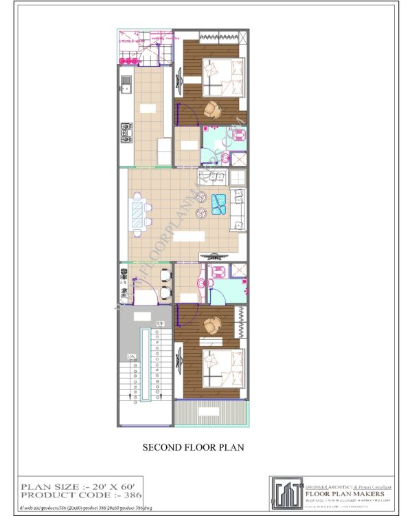 20x60 Second Floor Plan