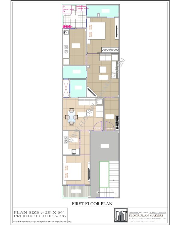 20x64 First Floor Plan