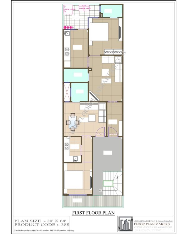 20x64 First Floor Plan