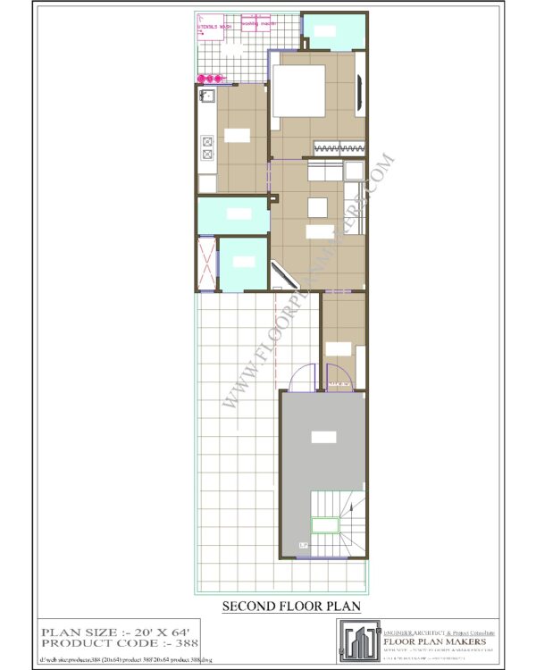 20x64 Second Floor Plan