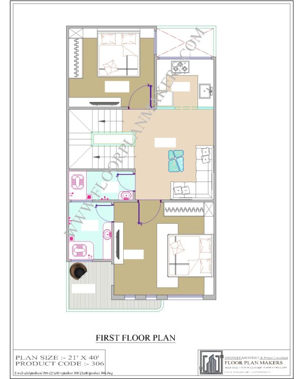 21x40 First Floor Plan