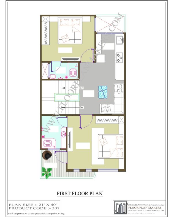 21x40 First Floor Plan
