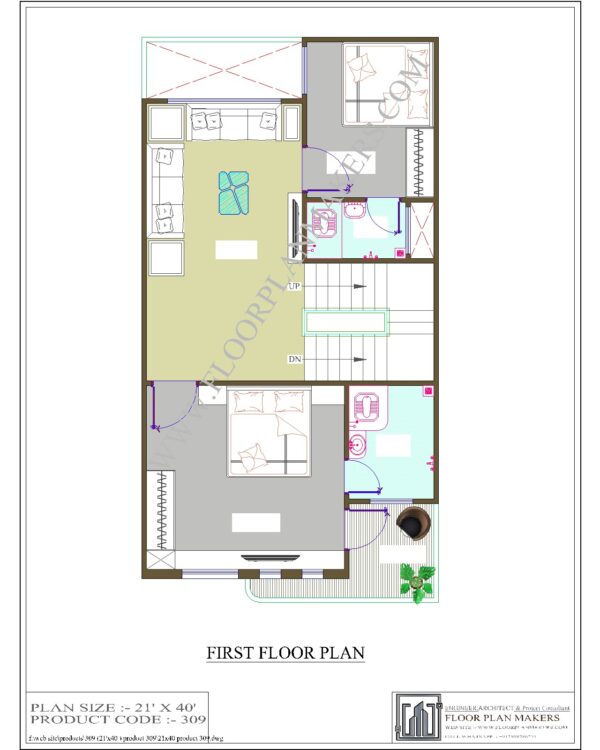 21x40 First Floor Plan