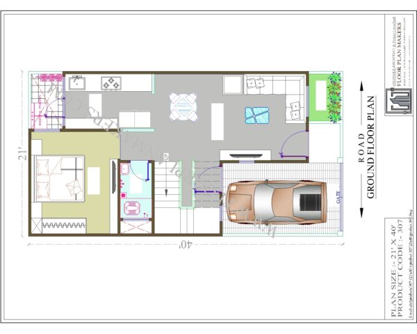21x40 Ground Floor Plan