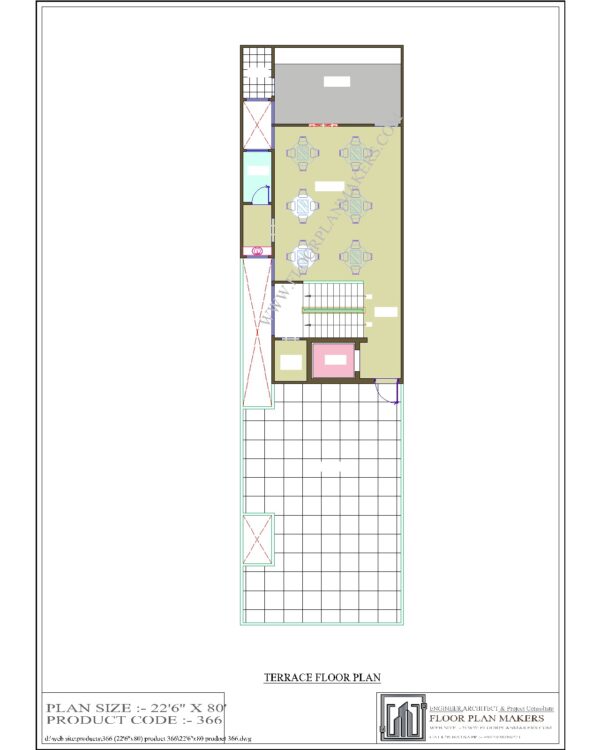 22'6"x80 Terrace Floor Plan