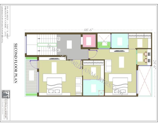 24'6"x48'6" Second Floor Plan